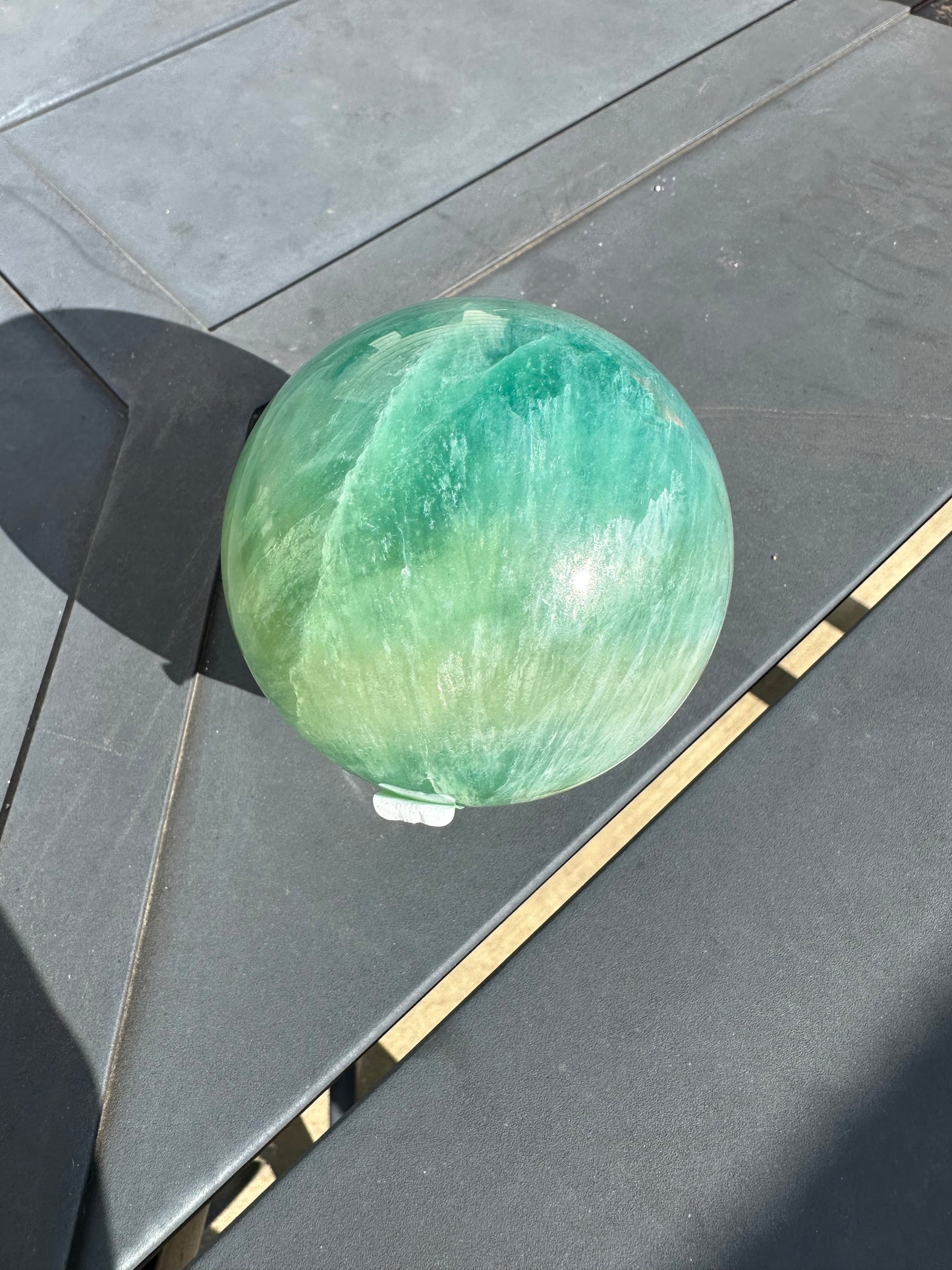 BLUE GREEN FLUORITE SPHERE!