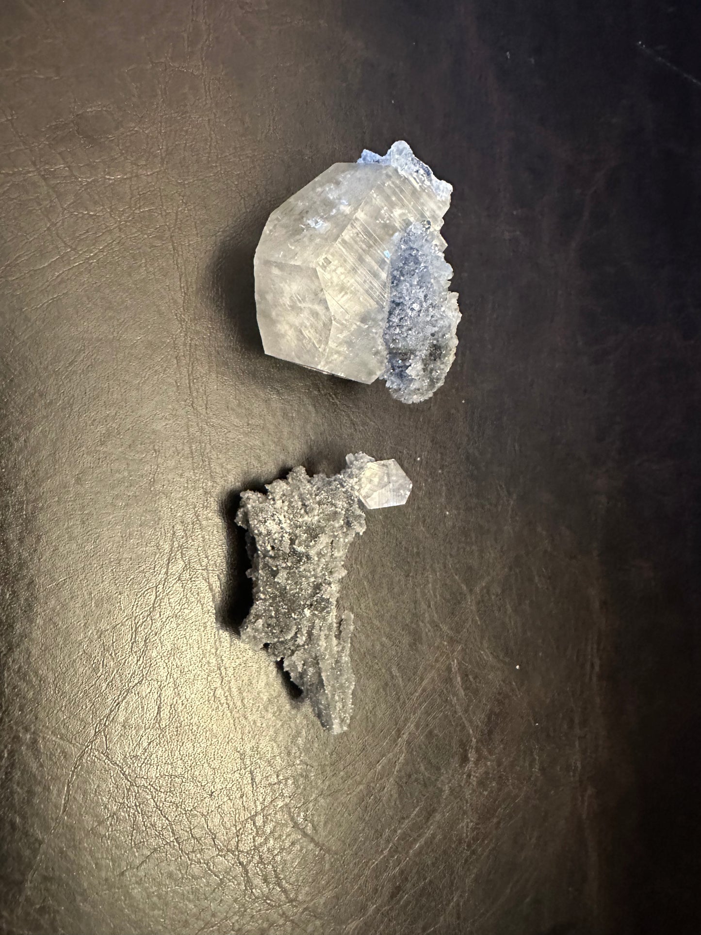 RAW CALCITE ON SPHALERITE AND QUARTZ SPECIMENS!