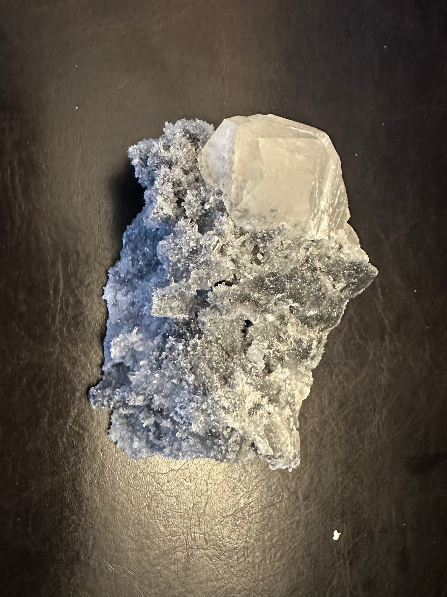 RAW CALCITE ON SPHALERITE AND QUARTZ SPECIMENS!