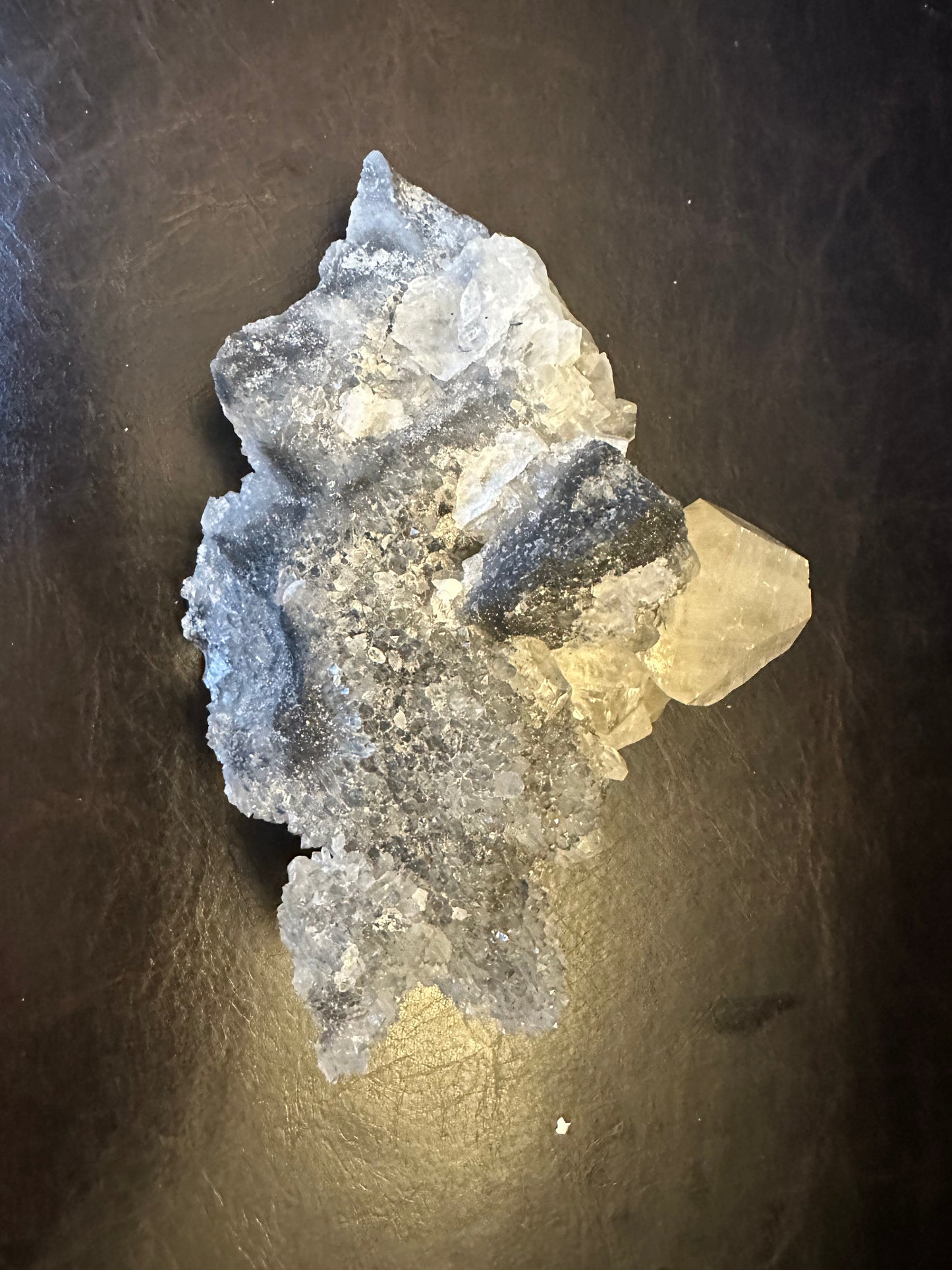 RAW CALCITE ON SPHALERITE AND QUARTZ SPECIMENS!