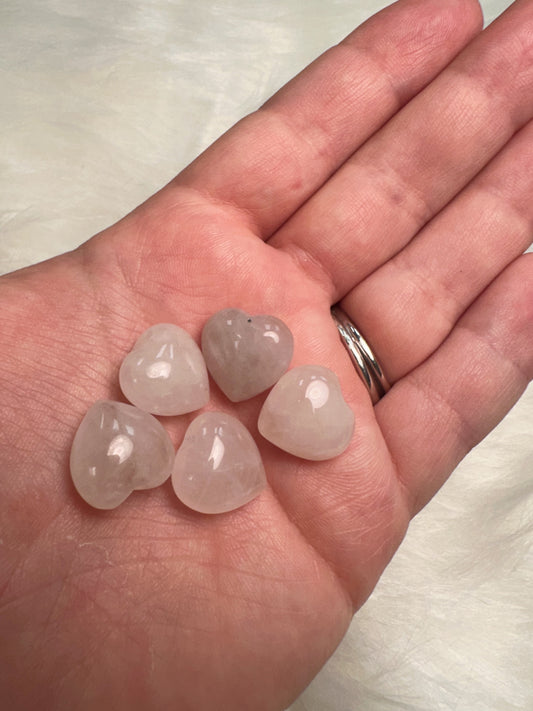 TINY ROSE QUARTZ HEARTS!