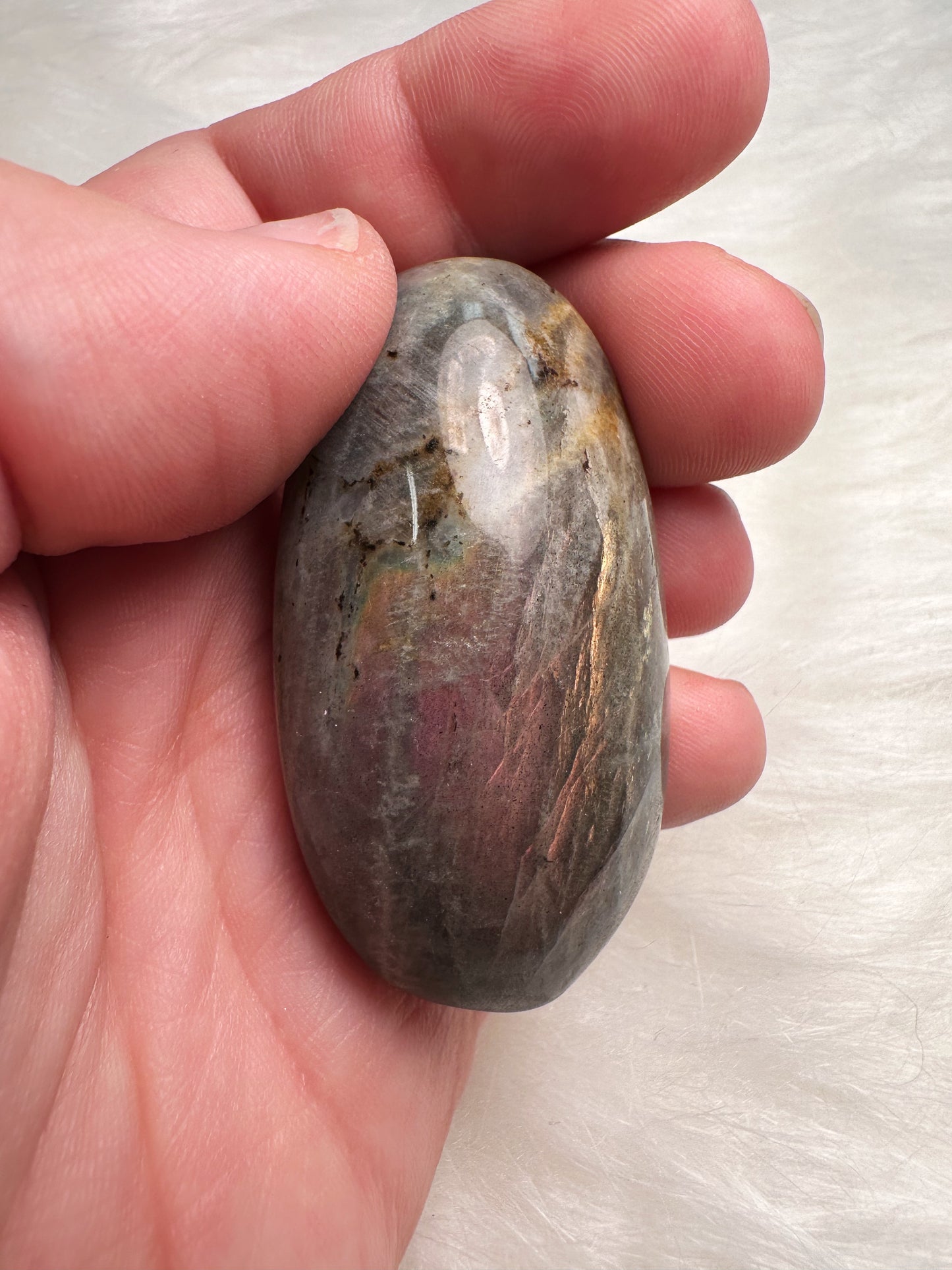 PURPLE FLASH LABRADORITE PALMSTONES!