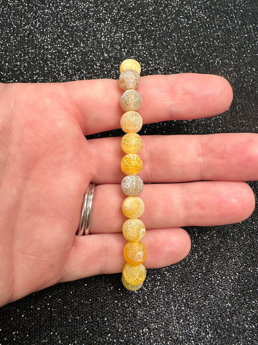 YELLOW CRACKLE AGATE BRACELETS!