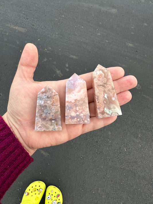 PINK FLOWER AGATE TOWERS!