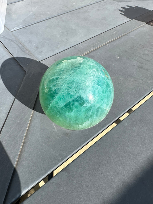 BLUE GREEN FLUORITE SPHERE!