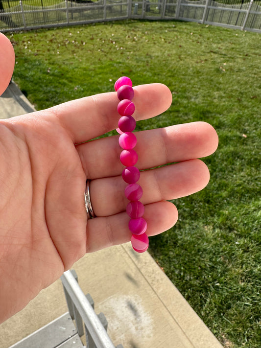 PINK AGATE BRACELETS!