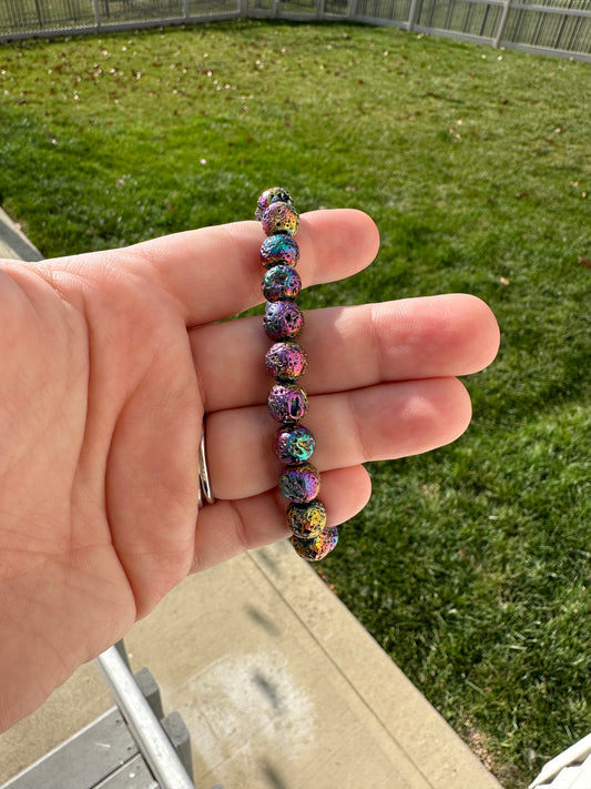 RAINBOW LAVA ROCK BRACELETS!